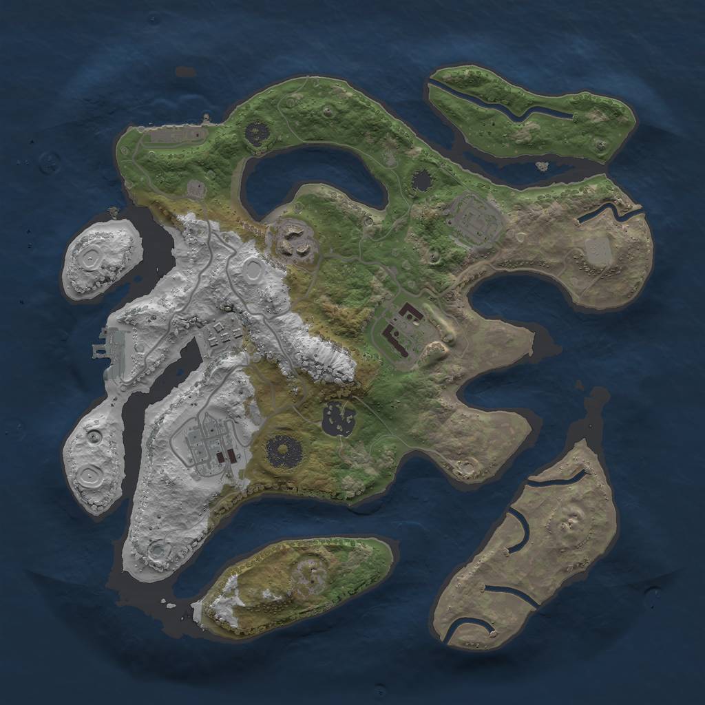 Rust Map: Procedural Map, Size: 3000, Seed: 30026040, 13 Monuments