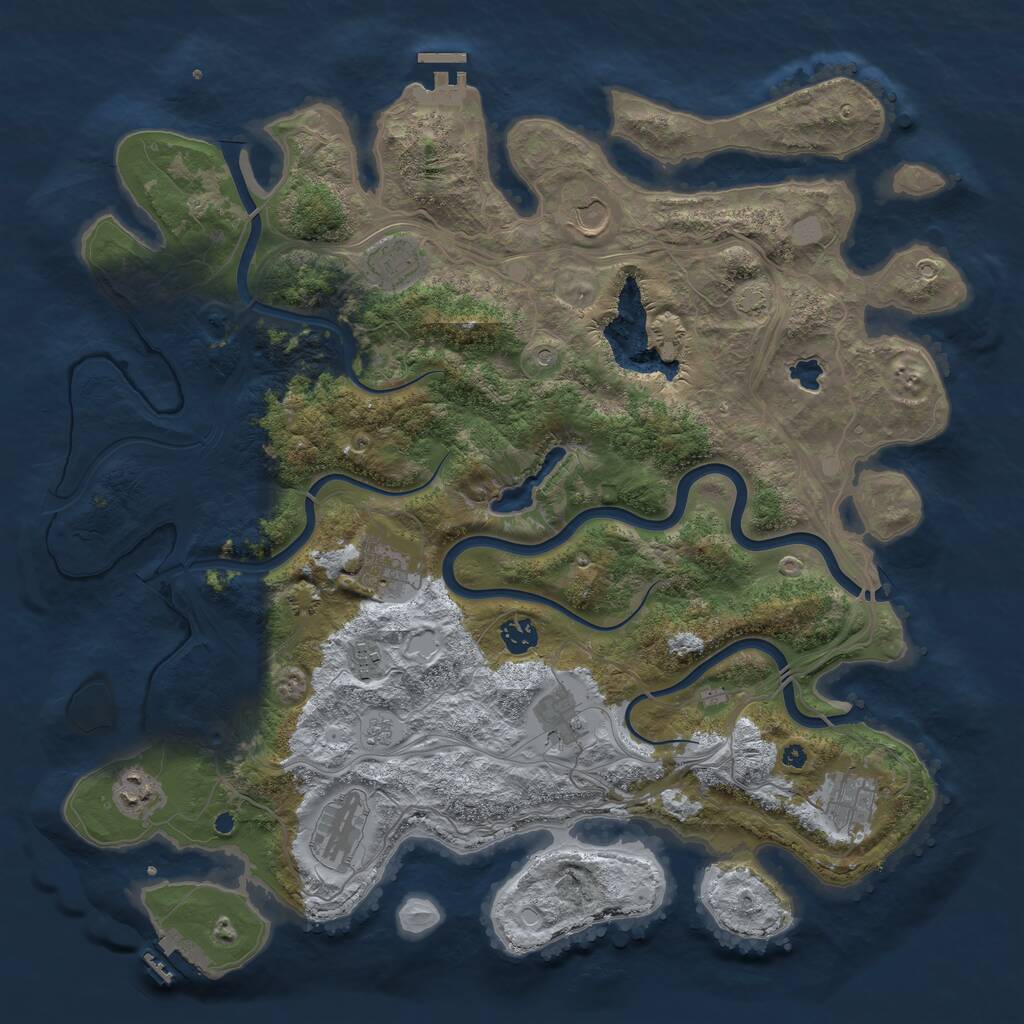 Rust Map: Procedural Map, Size: 4250, Seed: 824284790, 15 Monuments