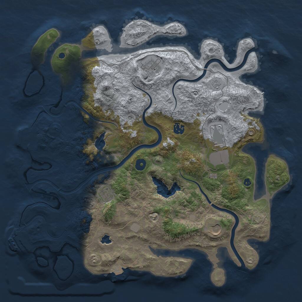 Rust Map: Procedural Map, Size: 4000, Seed: 287377466, 11 Monuments