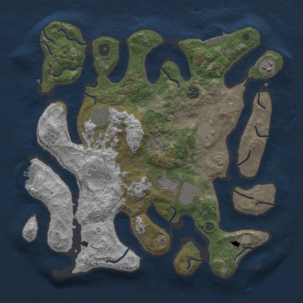 Rust Map: Procedural Map, Size: 3750, Seed: 124657839, 15 Monuments