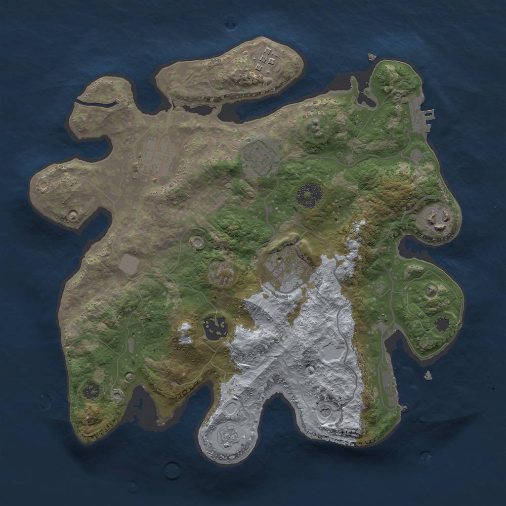 Rust Map: Procedural Map, Size: 3000, Seed: 1361629379, 13 Monuments