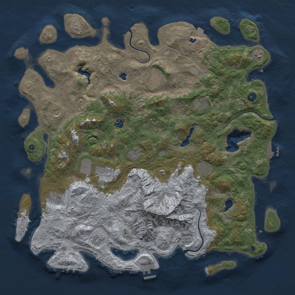 Rust Map: Procedural Map, Size: 5000, Seed: 1205177, 17 Monuments