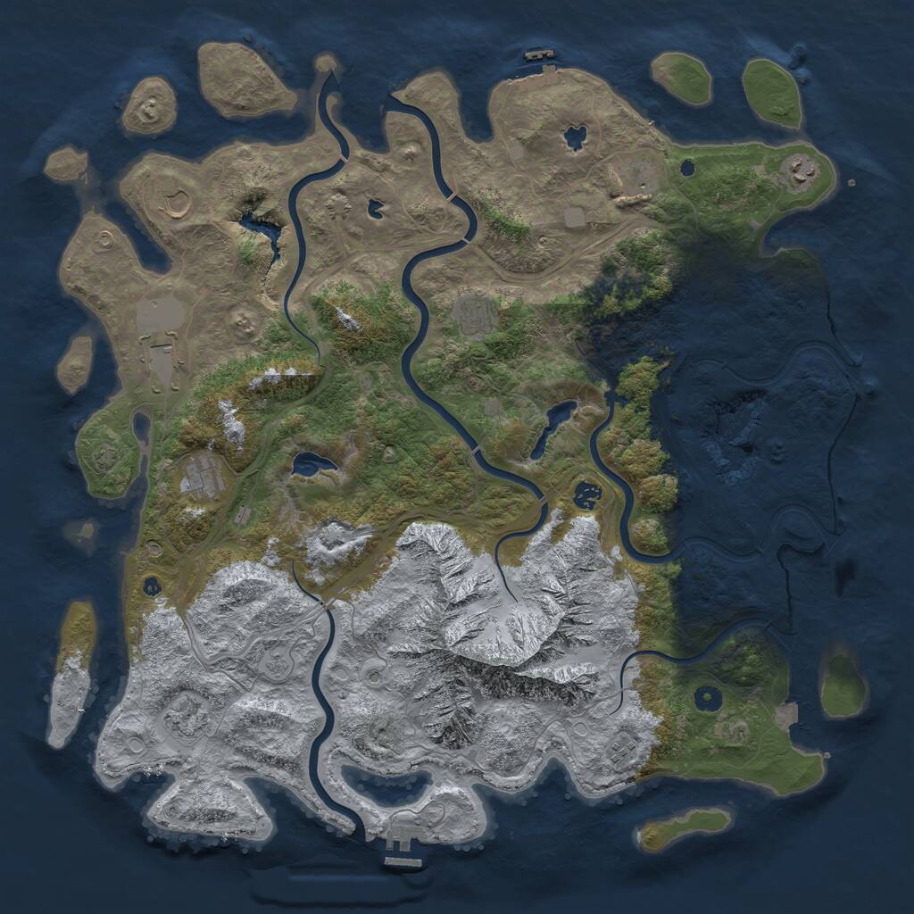 Rust Map: Procedural Map, Size: 5000, Seed: 1205177, 15 Monuments