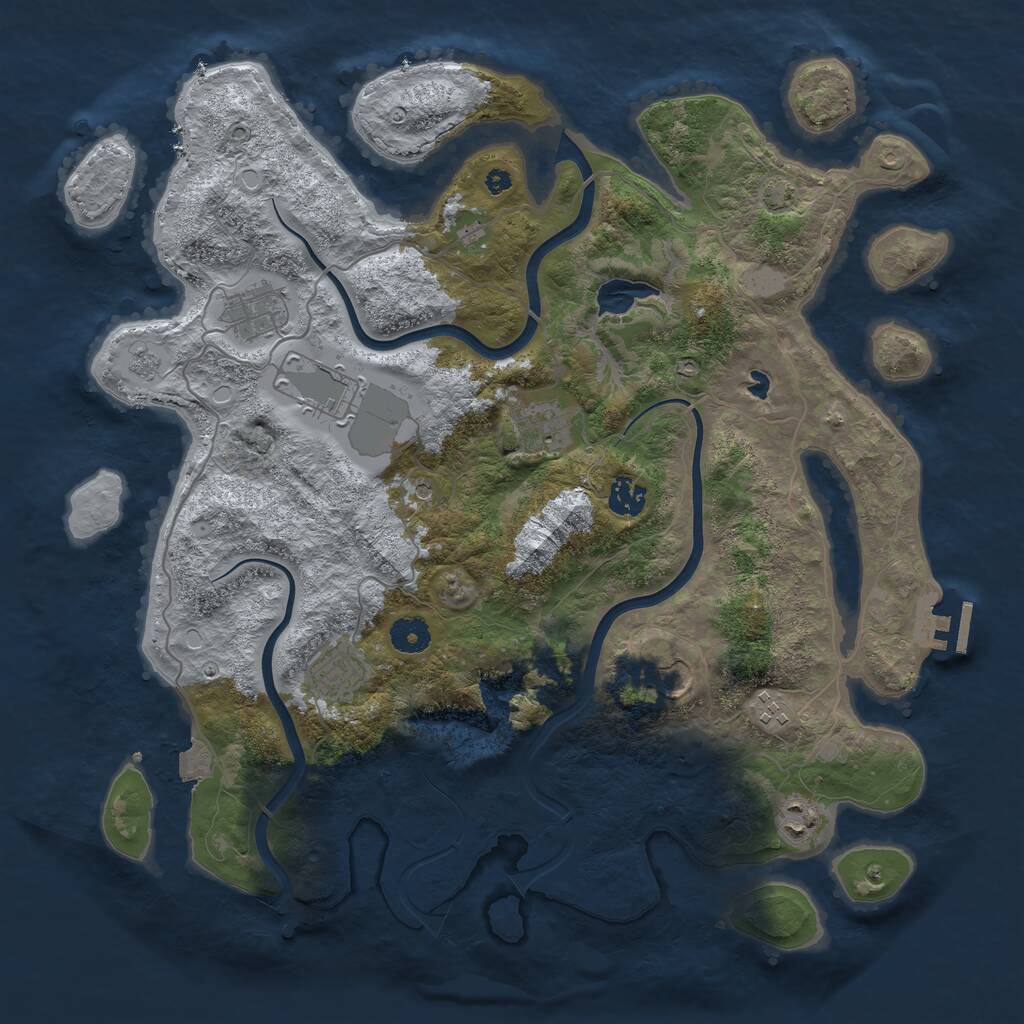 Rust Map: Procedural Map, Size: 4000, Seed: 357902, 13 Monuments