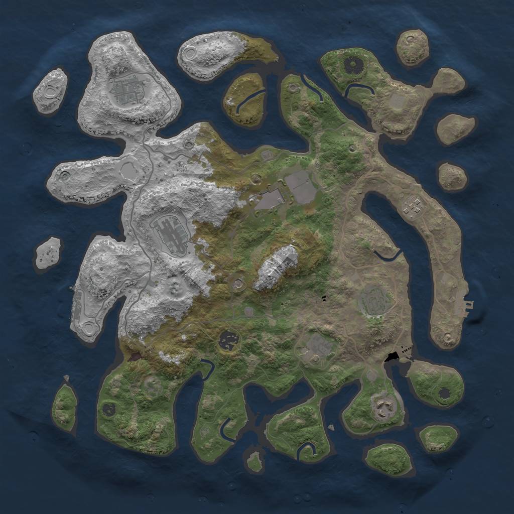 Rust Map: Procedural Map, Size: 4000, Seed: 357902, 16 Monuments