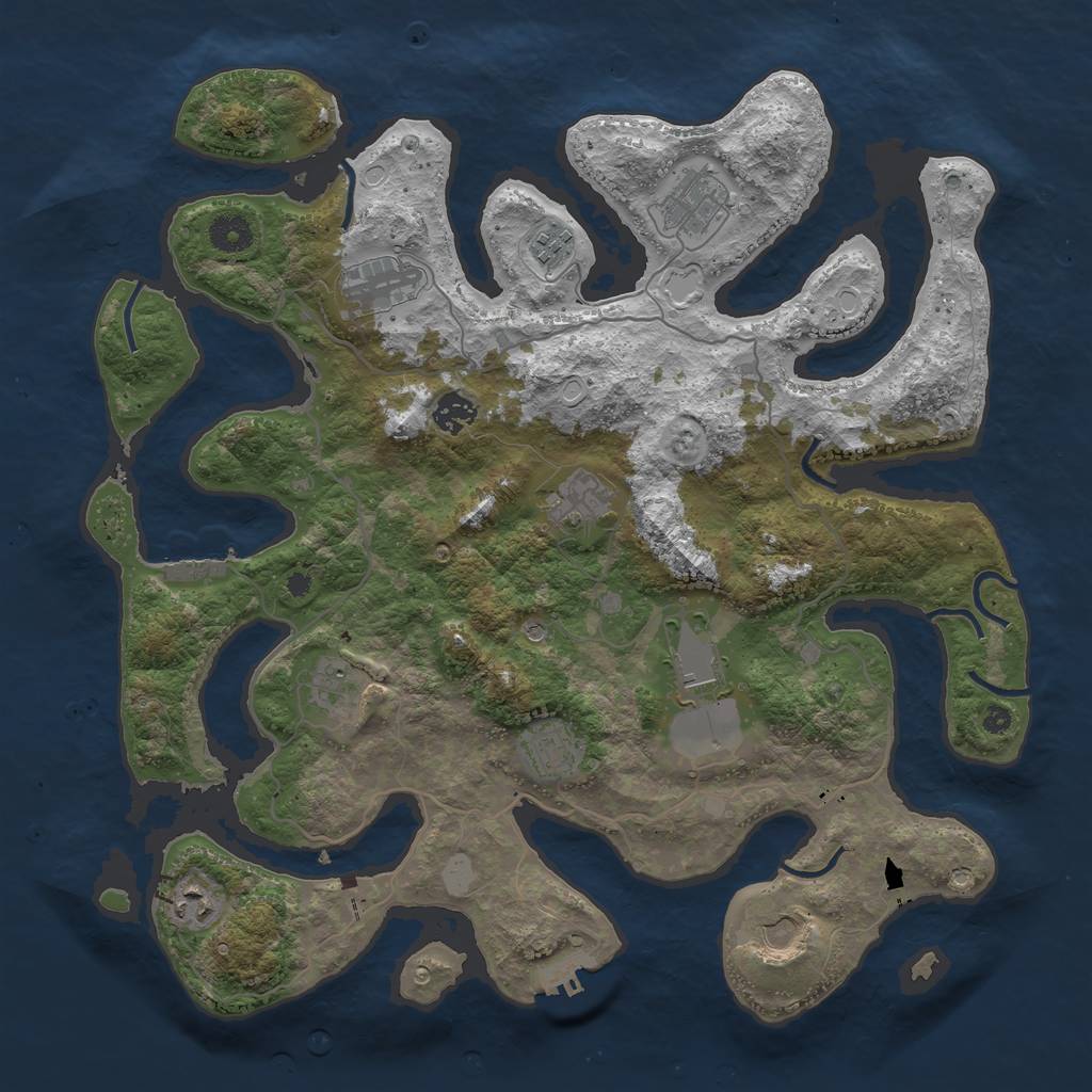 Rust Map: Procedural Map, Size: 4000, Seed: 8112021, 18 Monuments