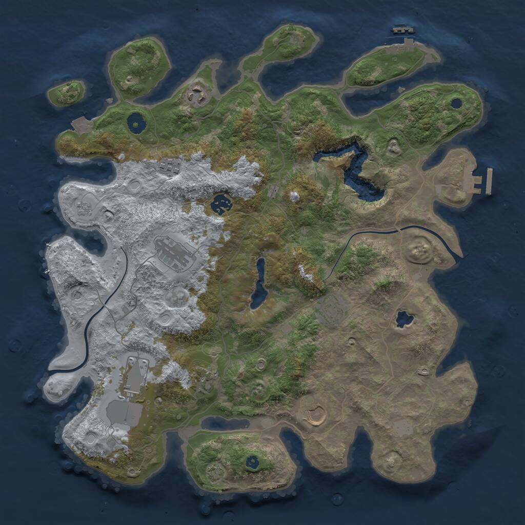 Rust Map: Procedural Map, Size: 4000, Seed: 67466, 14 Monuments