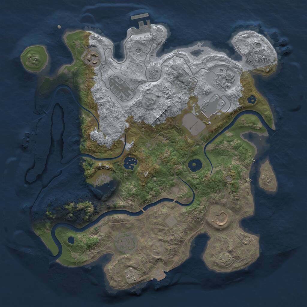 Rust Map: Procedural Map, Size: 3500, Seed: 44128152, 15 Monuments