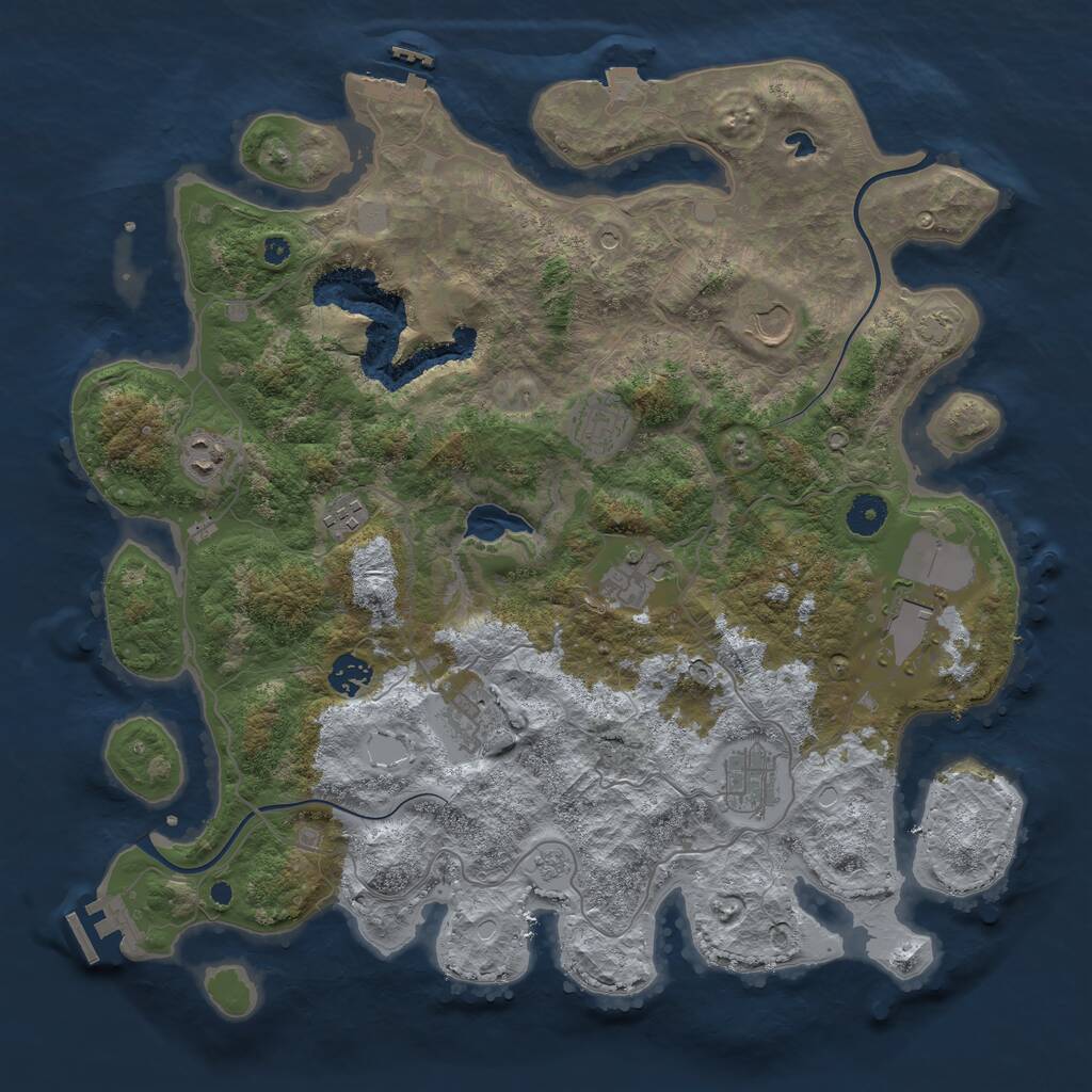 Rust Map: Procedural Map, Size: 4000, Seed: 1372, 15 Monuments