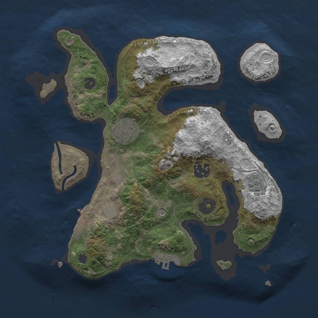 Rust Map: Procedural Map, Size: 2800, Seed: 203070, 11 Monuments