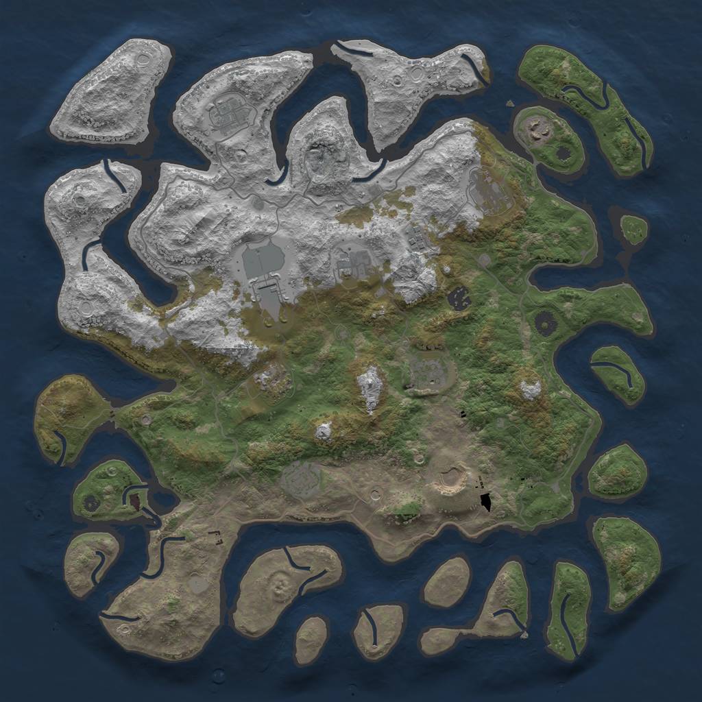 Rust Map: Procedural Map, Size: 4500, Seed: 1459484734, 17 Monuments