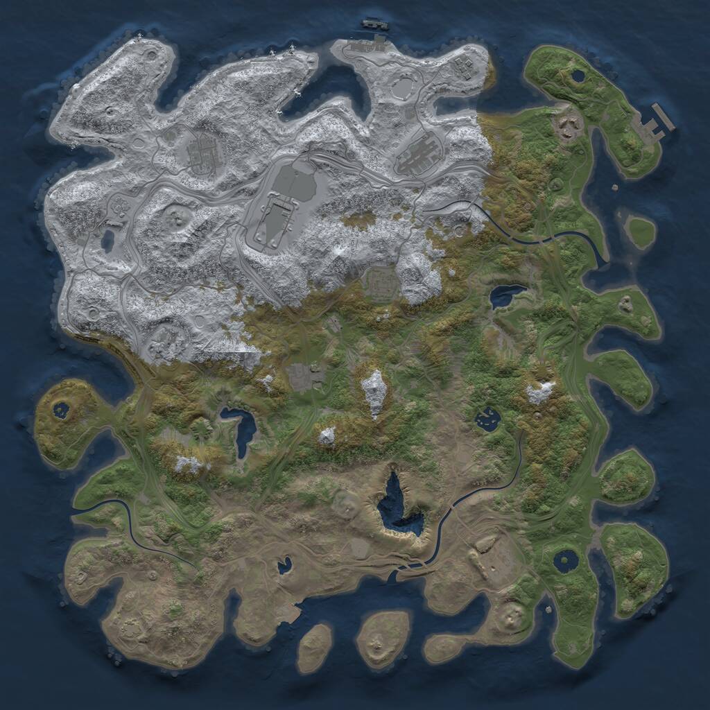 Rust Map: Procedural Map, Size: 4500, Seed: 1459484734, 16 Monuments