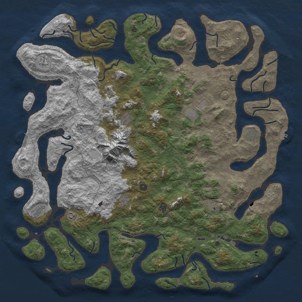 Rust Map: Procedural Map, Size: 6000, Seed: 12345678, 19 Monuments