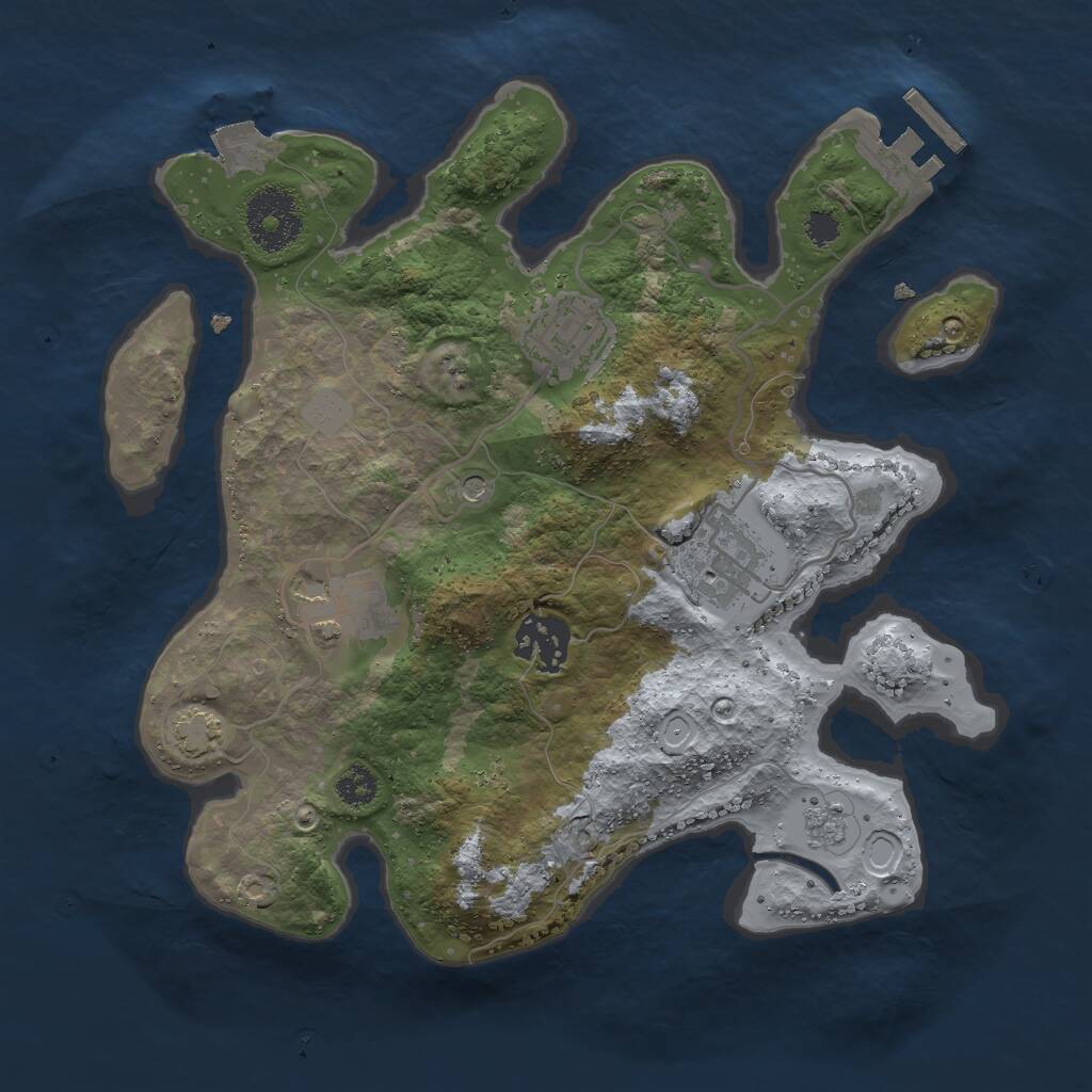 Rust Map: Procedural Map, Size: 2800, Seed: 203030, 9 Monuments