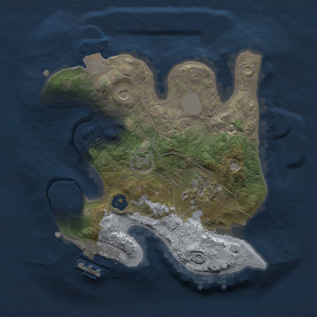 Rust Map: Procedural Map, Size: 2000, Seed: 231530, 5 Monuments