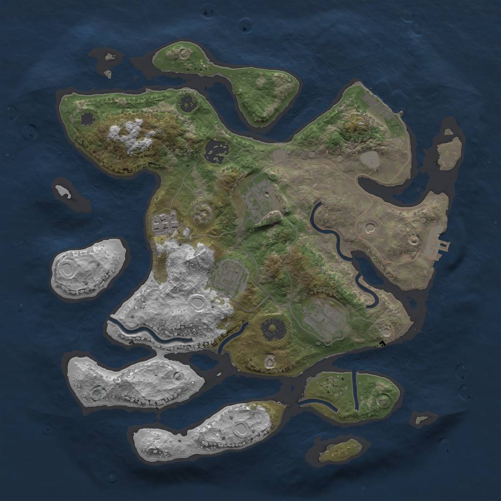 Rust Map: Procedural Map, Size: 3100, Seed: 4127, 13 Monuments