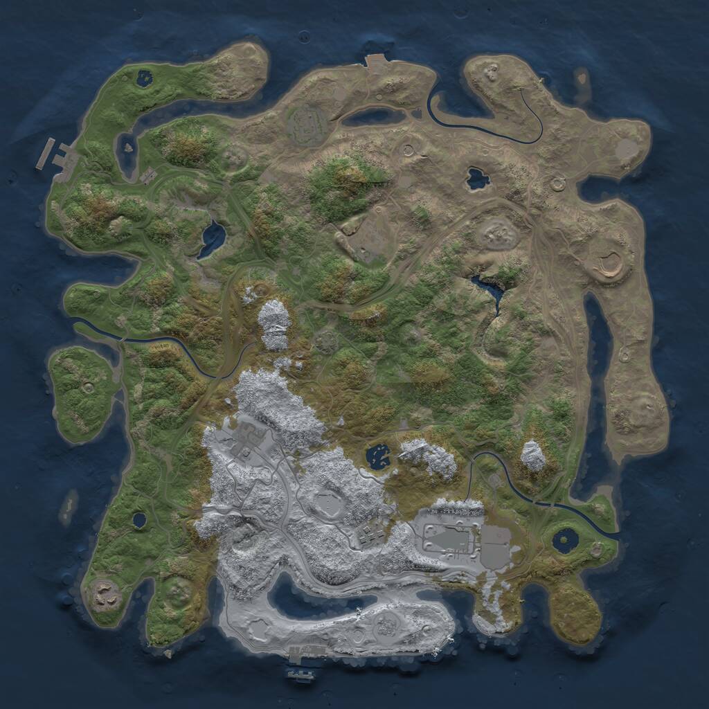 Rust Map: Procedural Map, Size: 4250, Seed: 1026769275, 14 Monuments