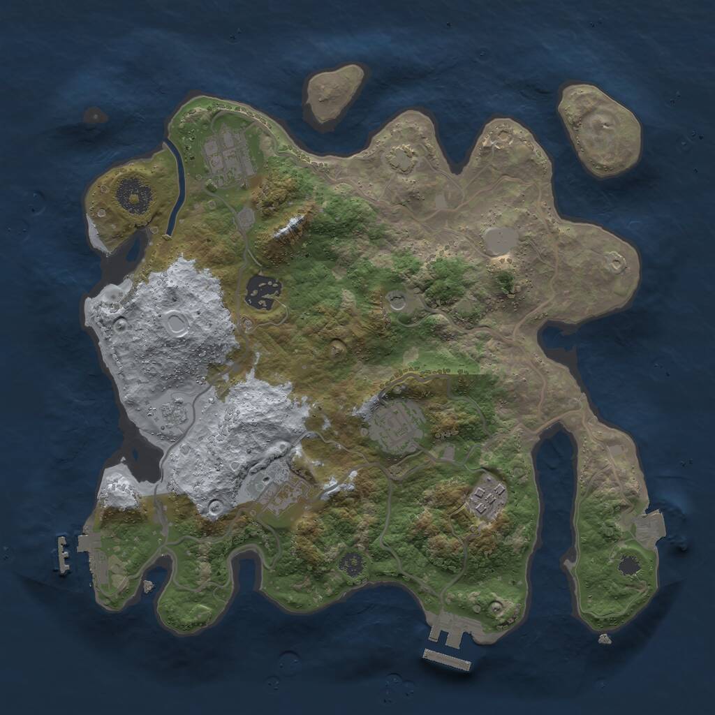 Rust Map: Procedural Map, Size: 3000, Seed: 231188, 11 Monuments