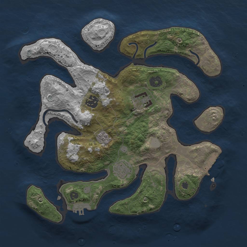 Rust Map: Procedural Map, Size: 3000, Seed: 284806, 11 Monuments
