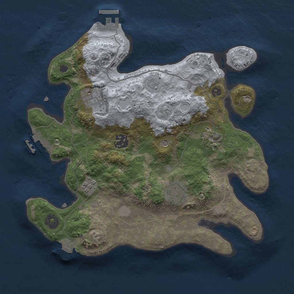 Rust Map: Procedural Map, Size: 3000, Seed: 605592, 11 Monuments