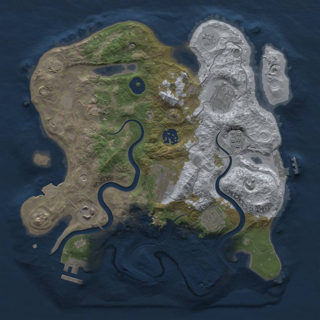 Rust Map: Procedural Map, Size: 3000, Seed: 158804, 13 Monuments