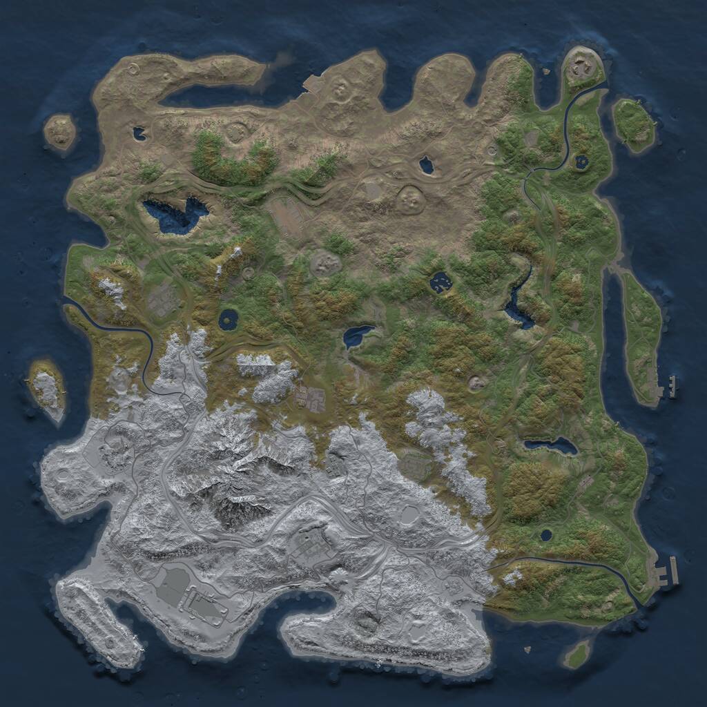 Rust Map: Procedural Map, Size: 5105, Seed: 2147483647, 16 Monuments