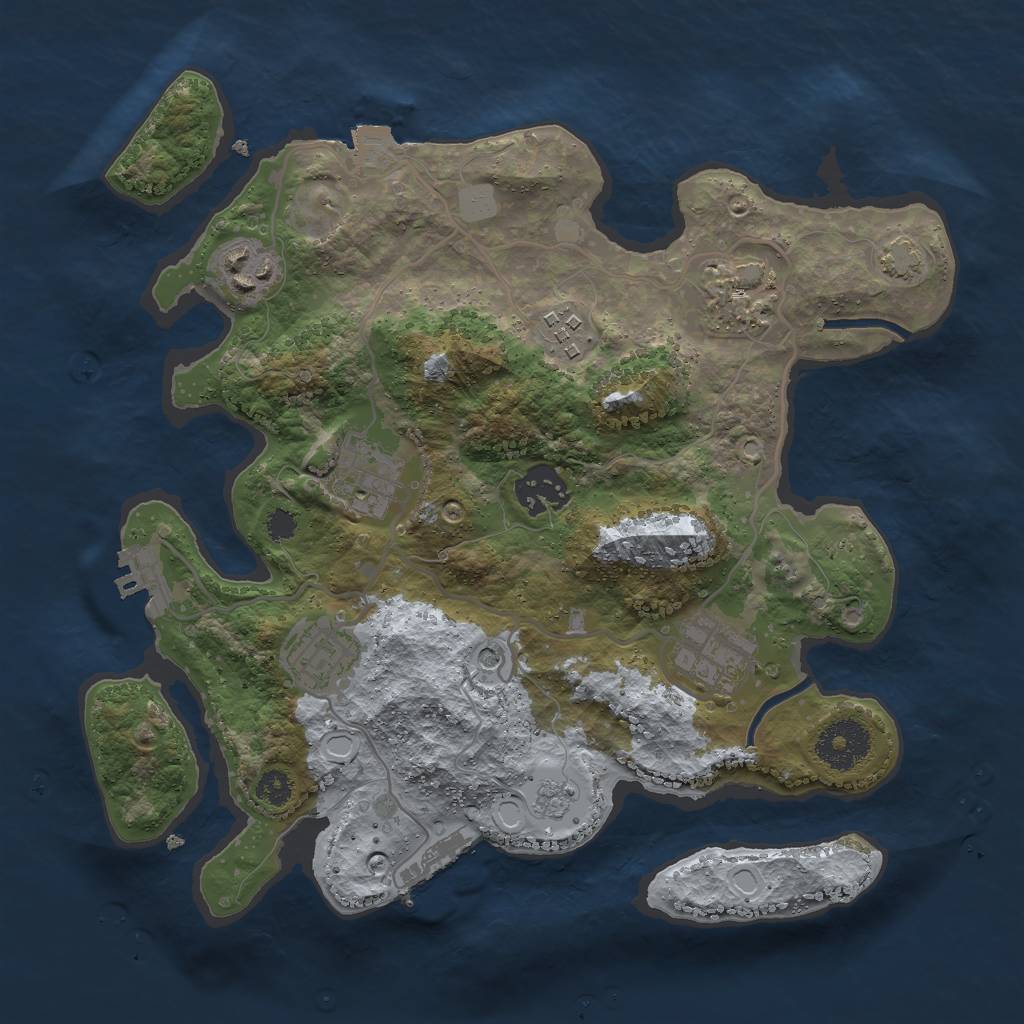 Rust Map: Procedural Map, Size: 3000, Seed: 499551, 15 Monuments