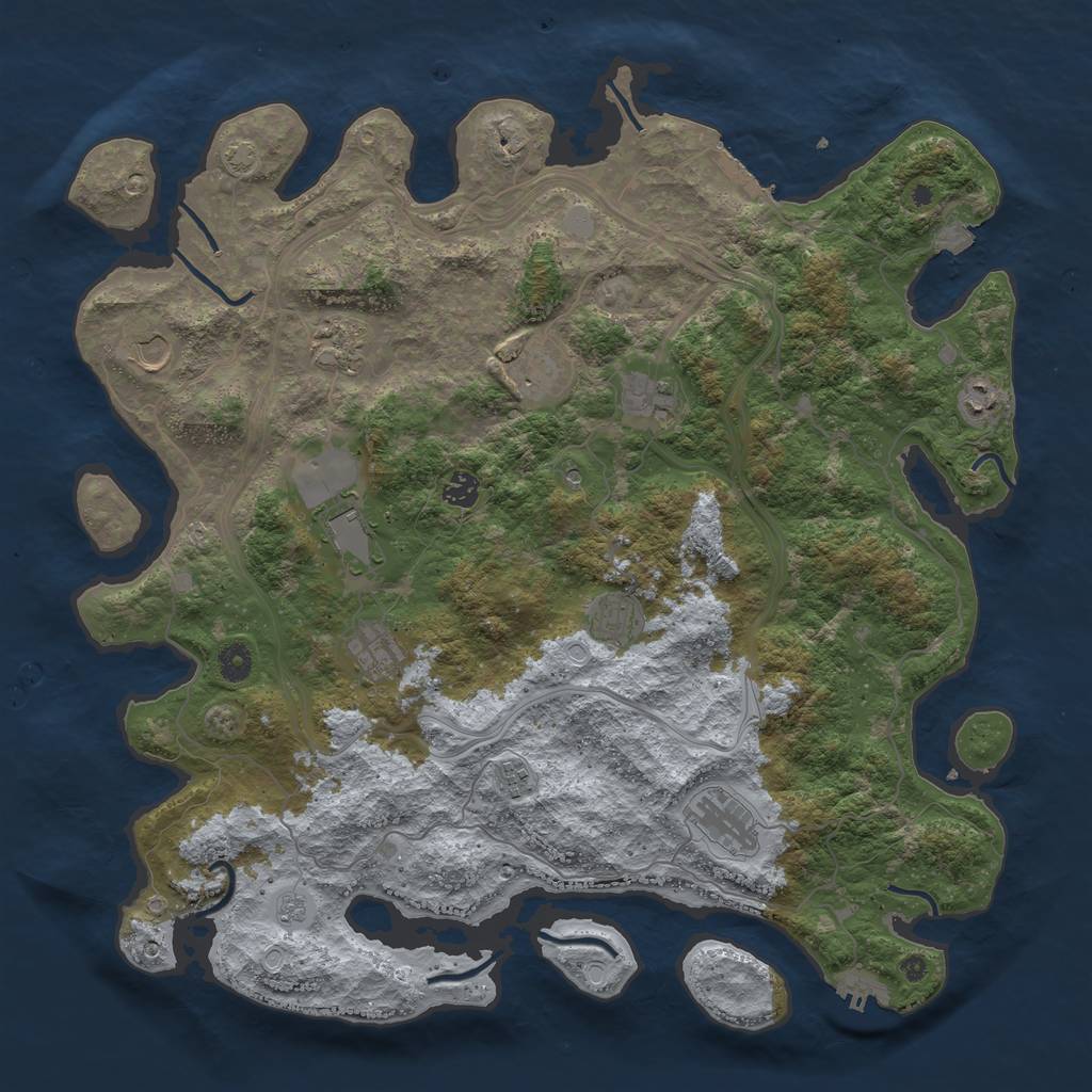 Rust Map: Procedural Map, Size: 4500, Seed: 20811, 19 Monuments