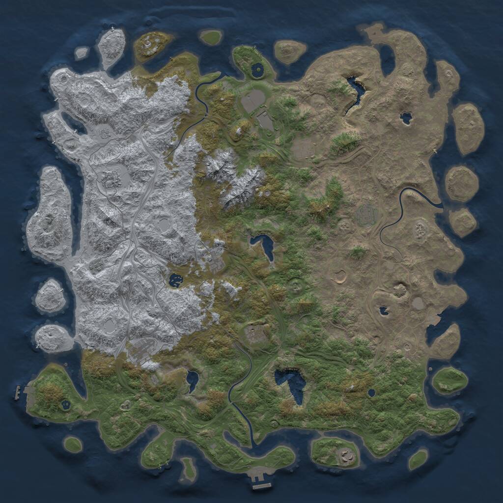 Rust Map: Procedural Map, Size: 5500, Seed: 2309159, 17 Monuments