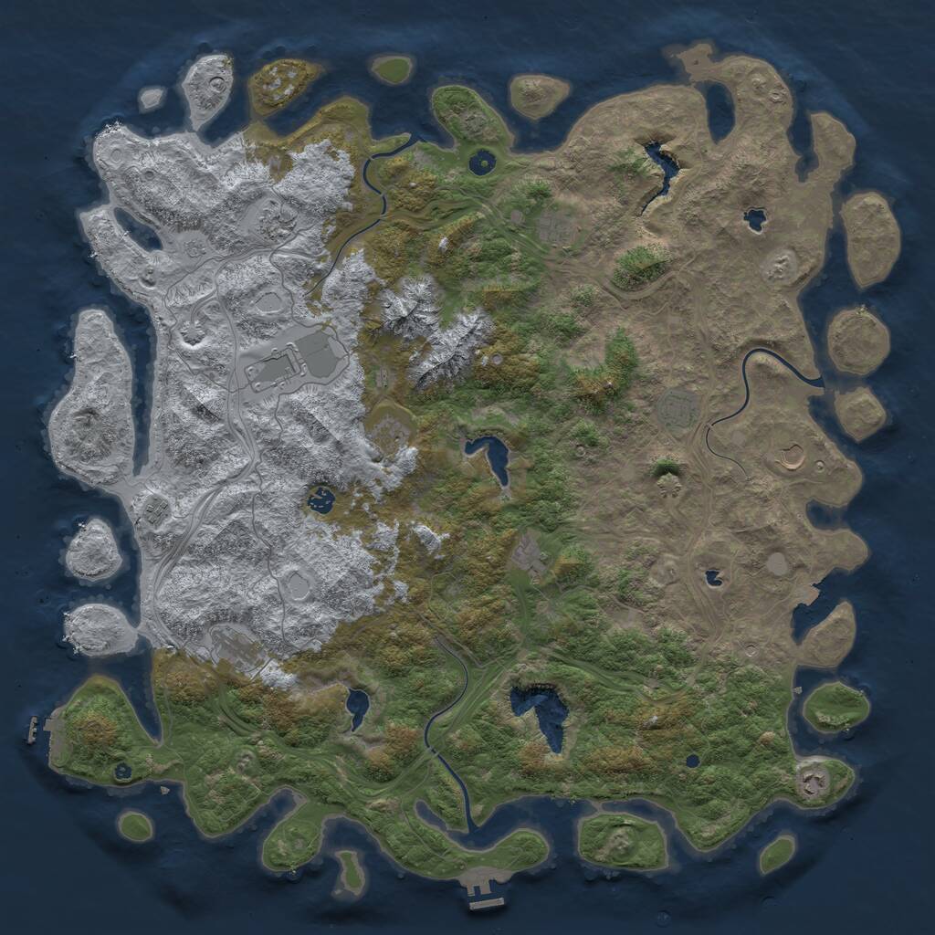 Rust Map: Procedural Map, Size: 5500, Seed: 2309159, 17 Monuments