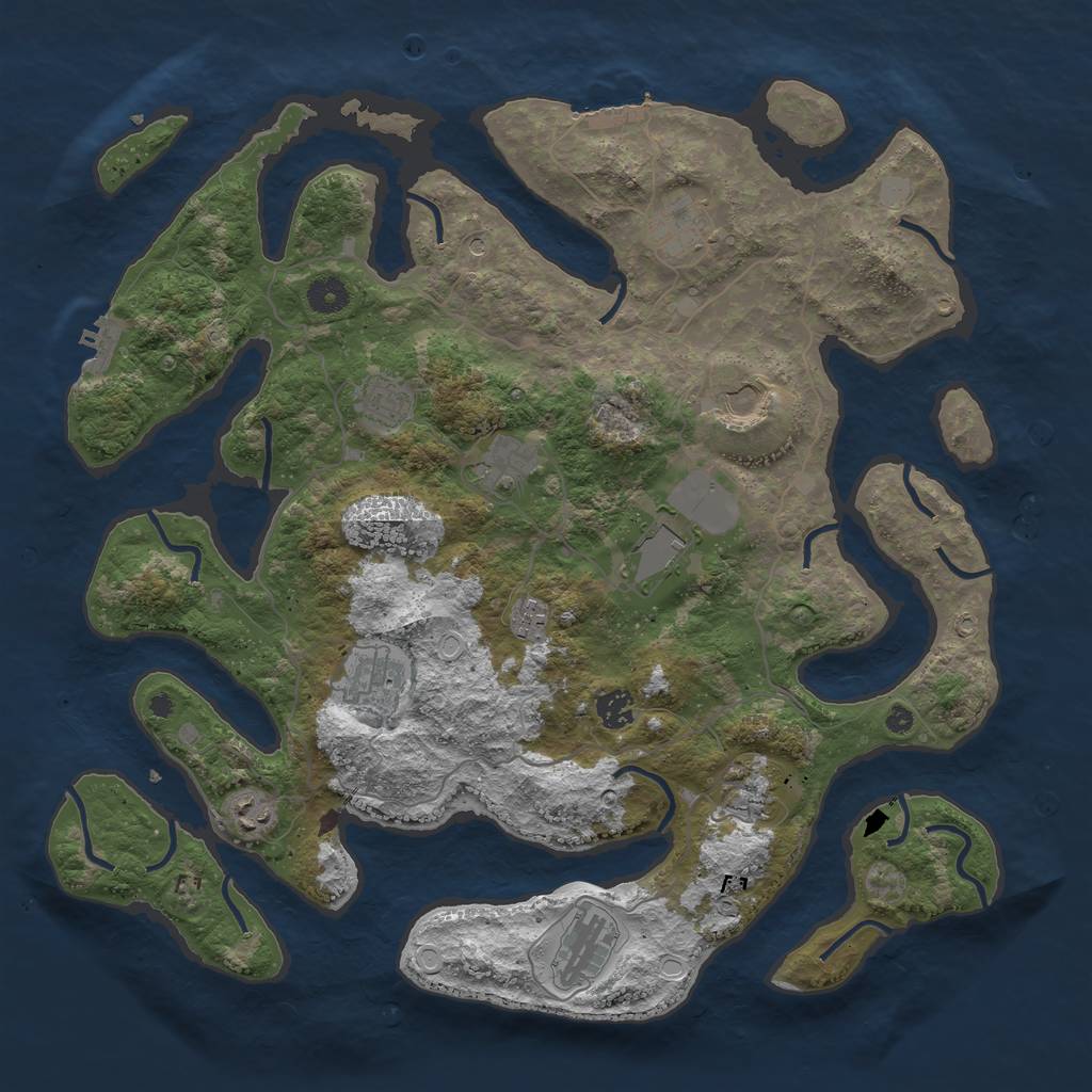 Rust Map: Procedural Map, Size: 4200, Seed: 529260377, 19 Monuments