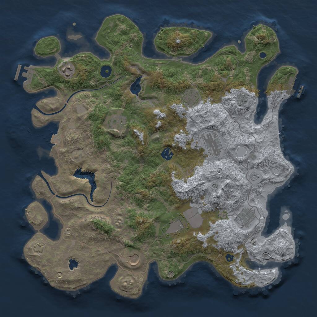 Rust Map: Procedural Map, Size: 4000, Seed: 2958, 15 Monuments