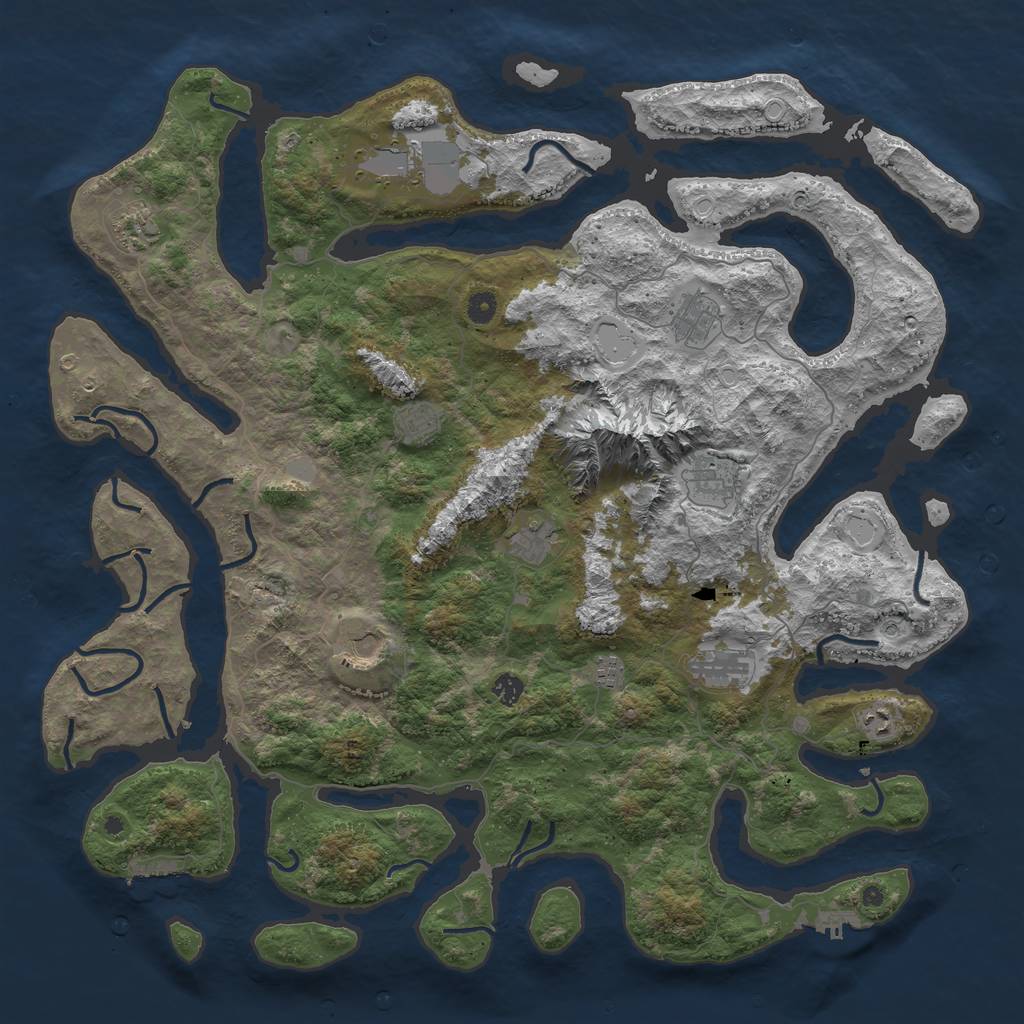 Rust Map: Procedural Map, Size: 5000, Seed: 17361, 19 Monuments