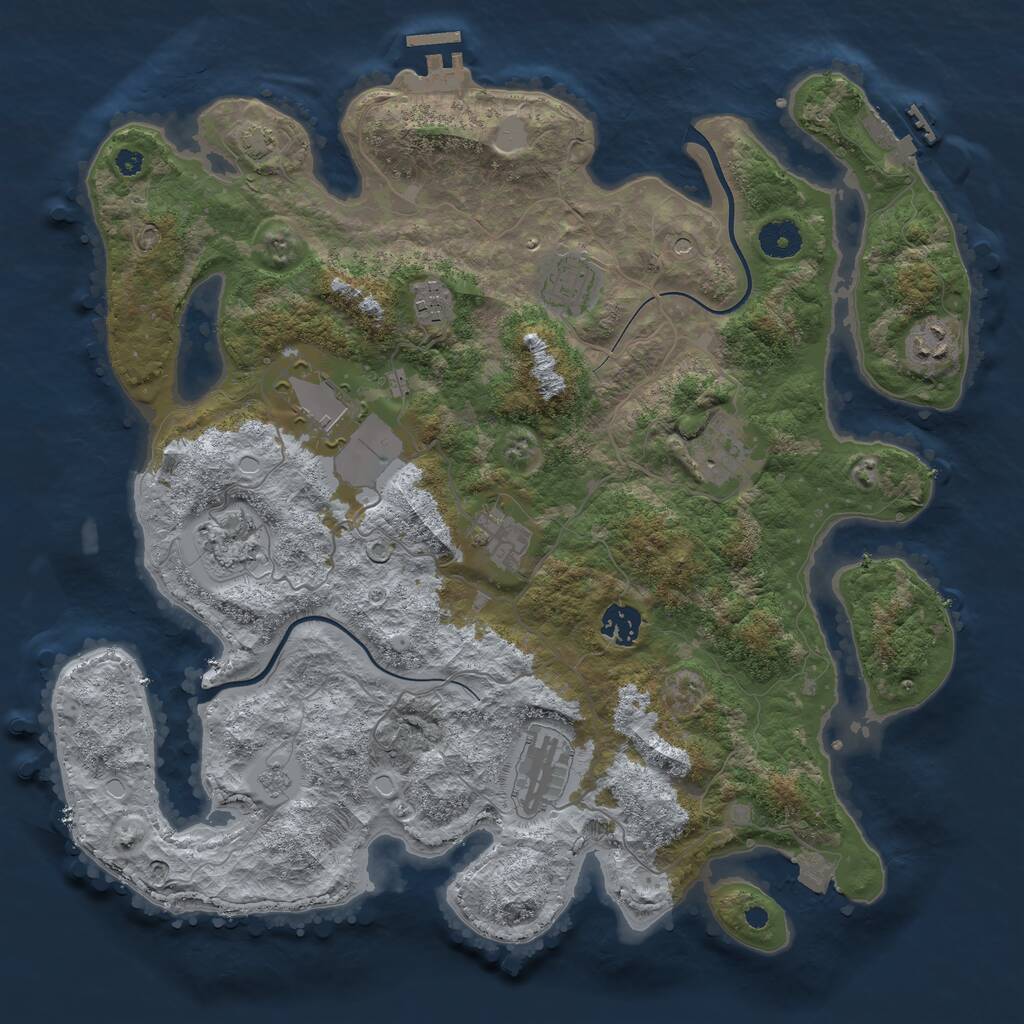 Rust Map: Procedural Map, Size: 3800, Seed: 26416, 15 Monuments