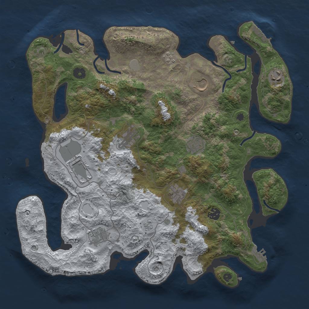 Rust Map: Procedural Map, Size: 3800, Seed: 26416, 18 Monuments