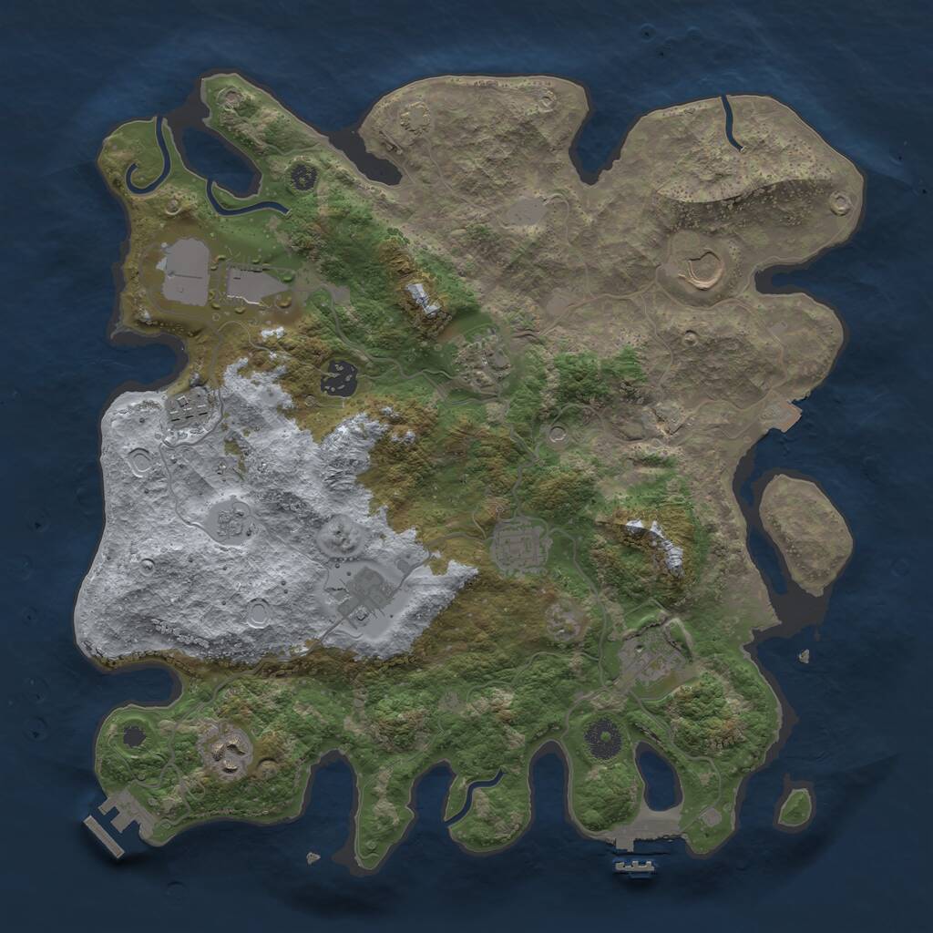 Rust Map: Procedural Map, Size: 3700, Seed: 1538325632, 15 Monuments