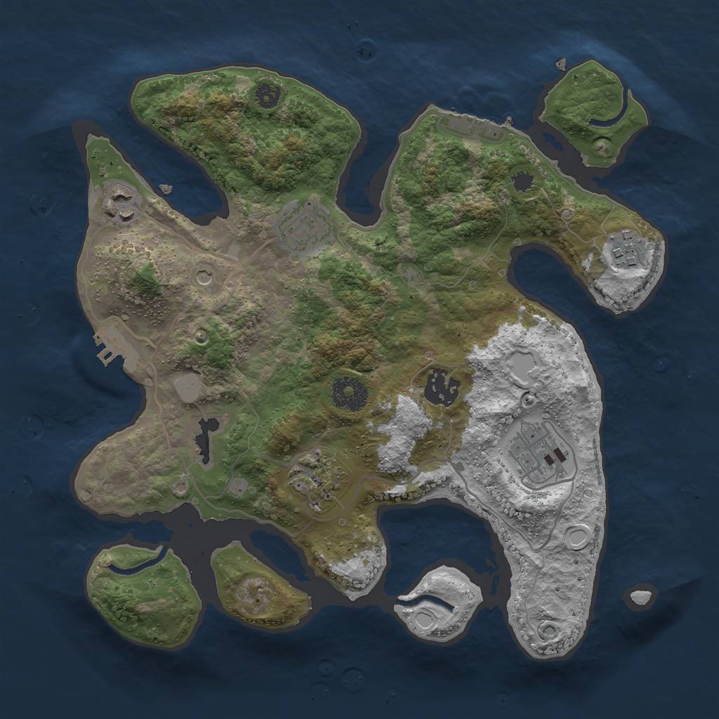 Rust Map: Procedural Map, Size: 3000, Seed: 967394425, 14 Monuments