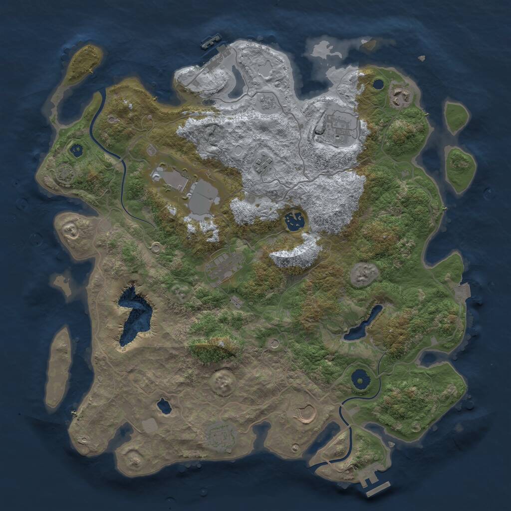 Rust Map: Procedural Map, Size: 4000, Seed: 1331887707, 14 Monuments