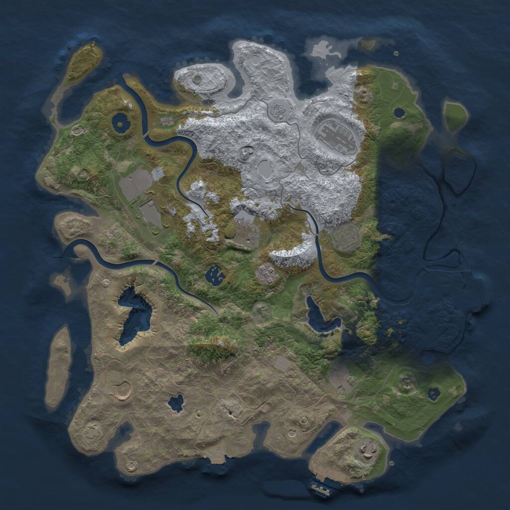 Rust Map: Procedural Map, Size: 4000, Seed: 1331887707, 15 Monuments