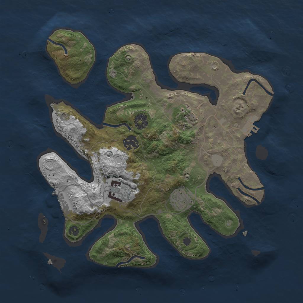 Rust Map: Procedural Map, Size: 3000, Seed: 675006, 11 Monuments