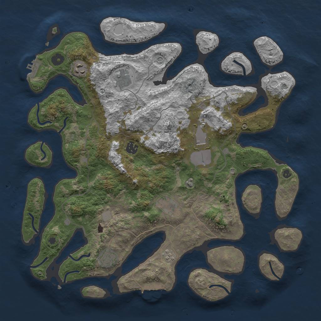 Rust Map: Procedural Map, Size: 4000, Seed: 1872982468, 15 Monuments