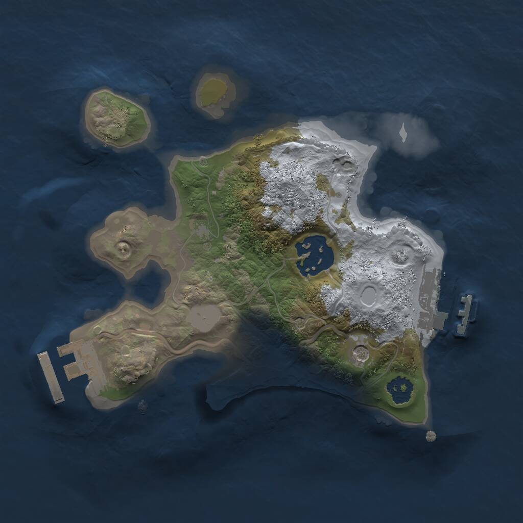 Rust Map: Procedural Map, Size: 1999, Seed: 123, 5 Monuments