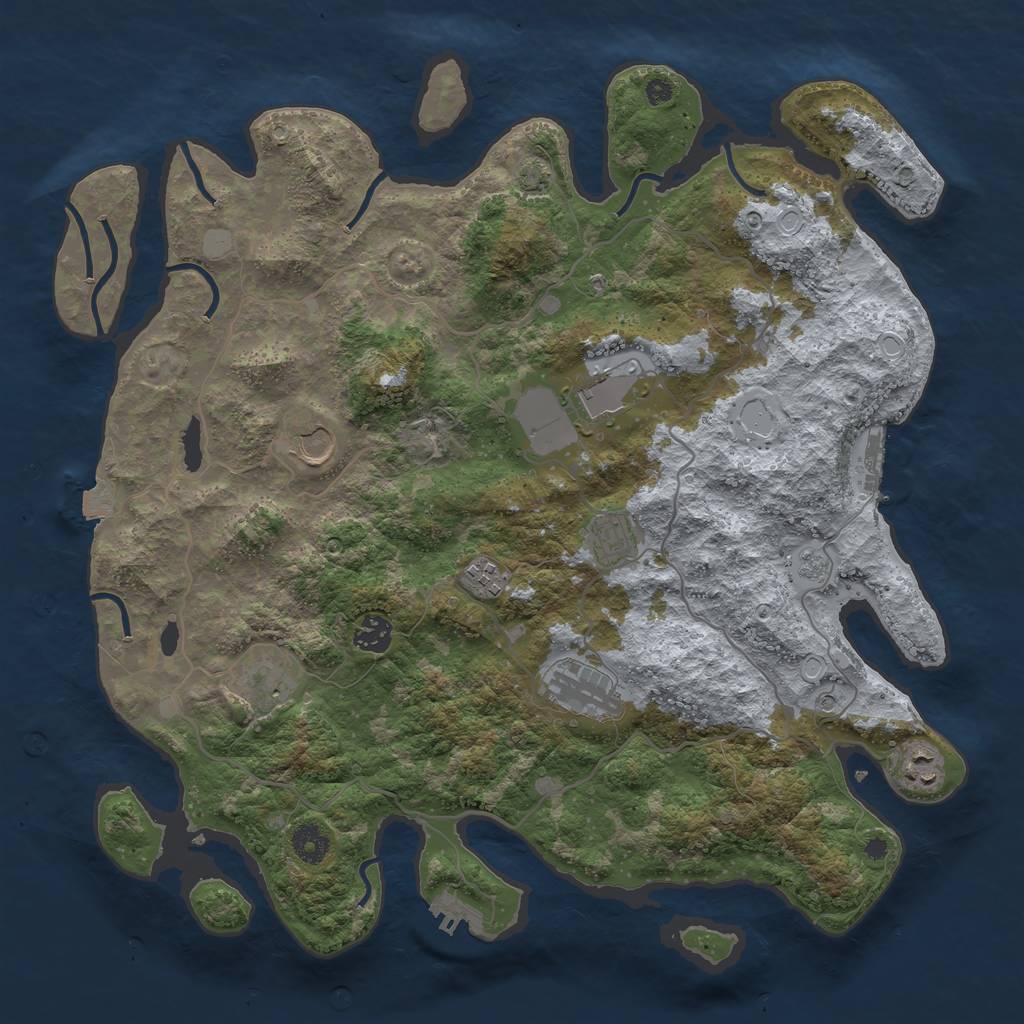 Rust Map: Procedural Map, Size: 4000, Seed: 1461780548, 16 Monuments