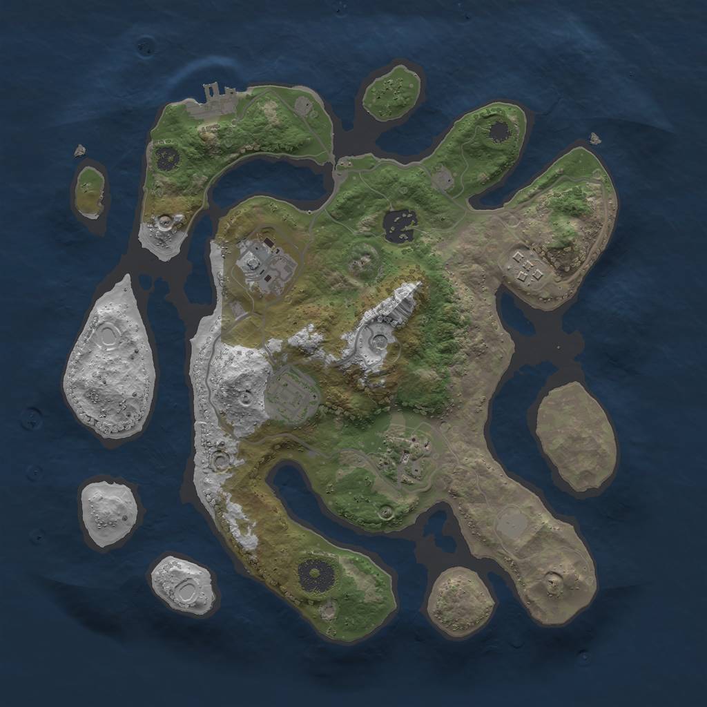 Rust Map: Procedural Map, Size: 3000, Seed: 510127230, 12 Monuments