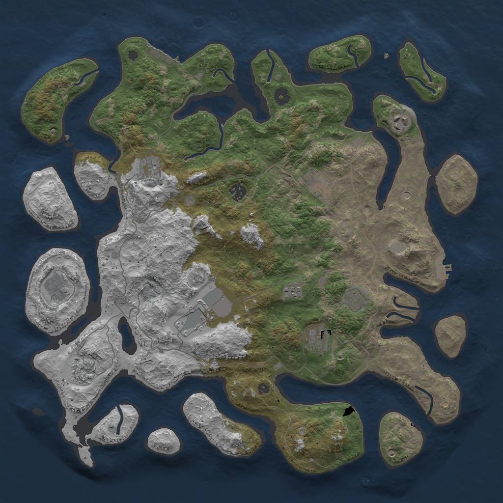 Rust Map: Procedural Map, Size: 4500, Seed: 67291, 18 Monuments