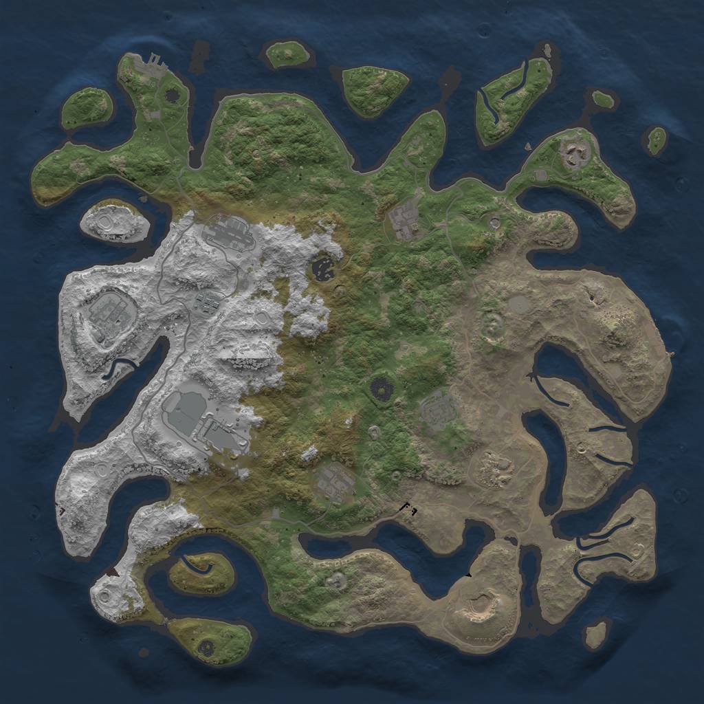 Rust Map: Procedural Map, Size: 4500, Seed: 647252488, 19 Monuments