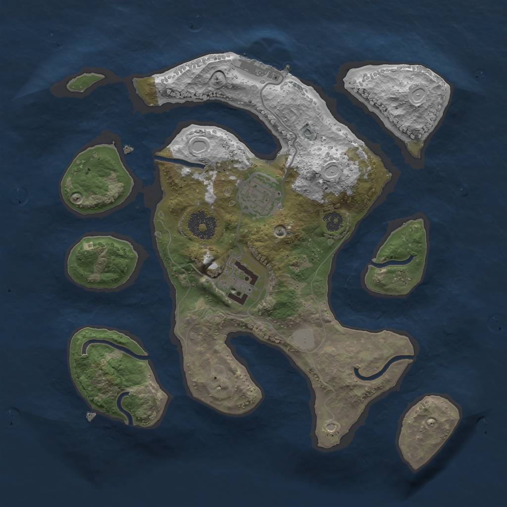 Rust Map: Procedural Map, Size: 2700, Seed: 1344734376, 8 Monuments