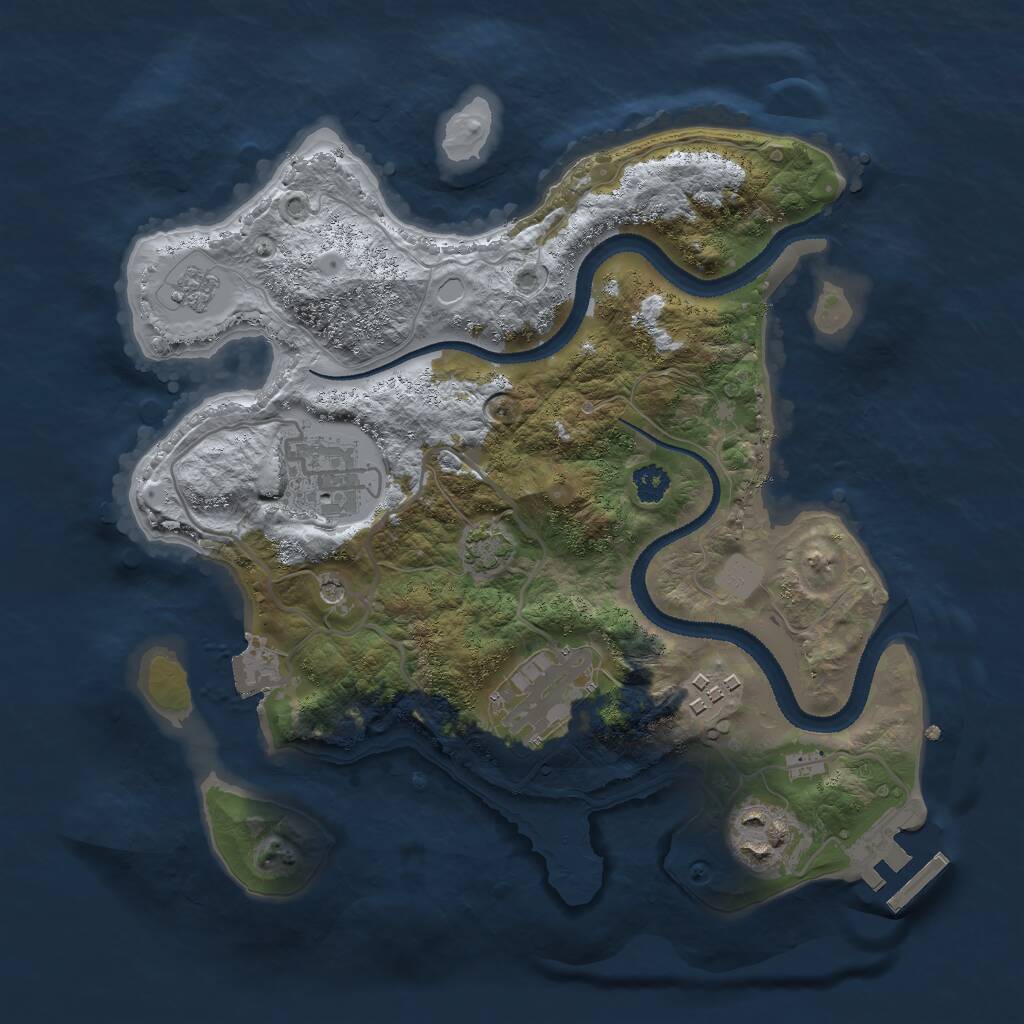 Rust Map: Procedural Map, Size: 2750, Seed: 26984205, 9 Monuments