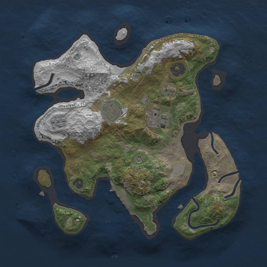 Rust Map: Procedural Map, Size: 2750, Seed: 26984205, 10 Monuments