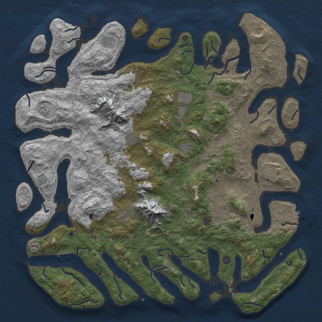 Rust Map: Procedural Map, Size: 6000, Seed: 562726138, 19 Monuments